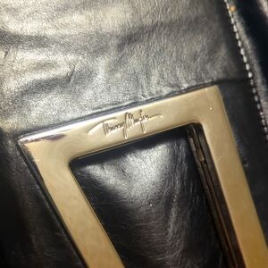 THIERRY MUGLER VINTAGE BLACK AND SILVER CLUTCH:)!! "RARE"!!!:)